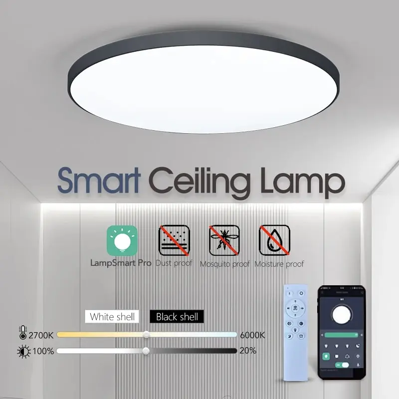 Smart Led Ceiling Lamp 36W 50W 220V Dimmable Modern Led Ceiling Lights With APP Remote Control For Bedroom Living Room