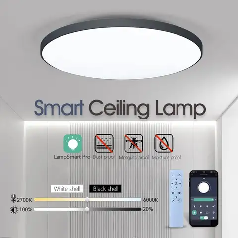 Smart Led Ceiling Lamp 36W 50W Dimmable Modern Led Ceiling Lights With APP Remote Control For Bedroom Living Room