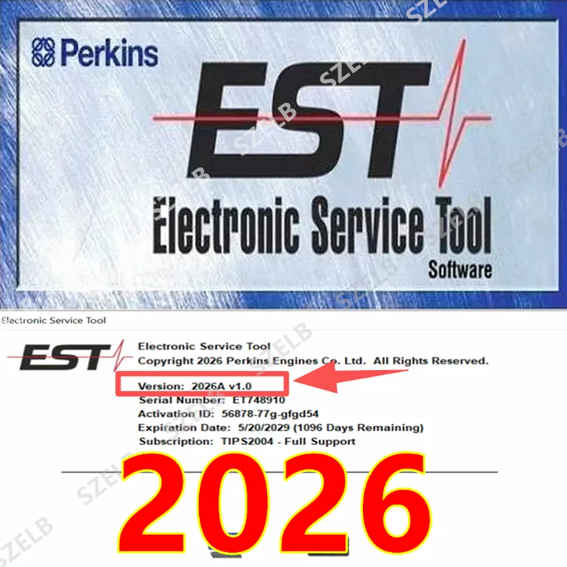 Software de diagnóstico para motores y generadores Perkins EST 2026A V1.0, servicio de instalación para 1 PC, suscripción: TIPS2004, soporte completo