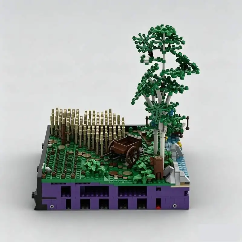1785PCS Landscape Fields Trees Medieval Castle Model Custom Puzzle DIY Assembly Building Blocks Creative Display Popular Gifts
