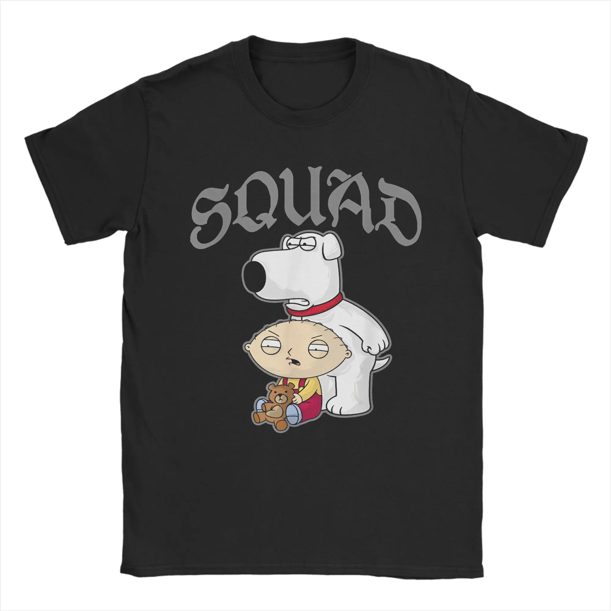 Families Guys Cartoon Brian & Stewie Griffin Squad Goals T-Shirts 100% Cotton Tee Shirt Round Collar Short Sleeve T Shirts