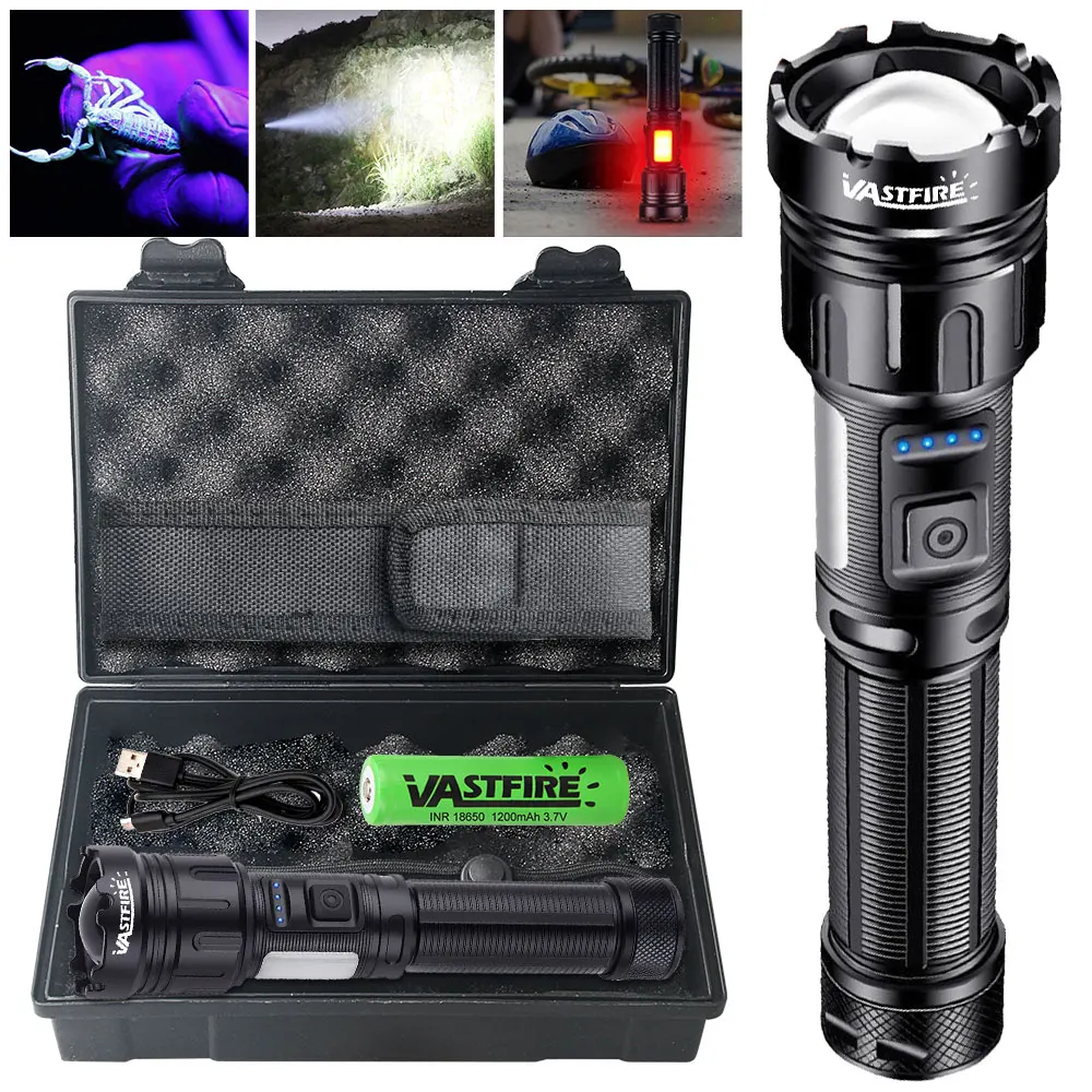

Super Bright Flashlight White+UV Light Zoom High-power Tactical Flashlight Green/Red WorkLight Blood Pet Detection Lamp Magnetic