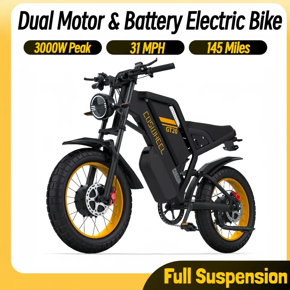 Dual Motor & Battery Mountain Electric Bike Peak 3000w Ebike Adult