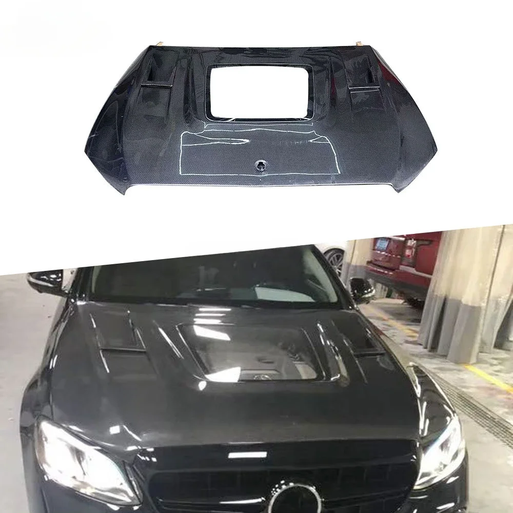 Carbon Fiber Front Engine Hood Vent Cover For Benz E Class W213 E250 E350 E43 E63 AMG 2016 2017 2018 Car Bonnet