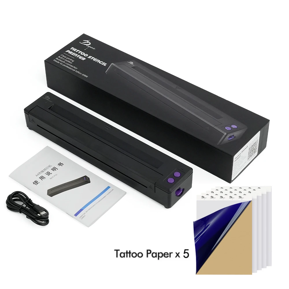 

P19 Беспроводной принтер для татуировок Портативный термопринтер формата А4 Беспроводной Bluetooth-принтер для татуировок, совместимый с телефоном и ПК