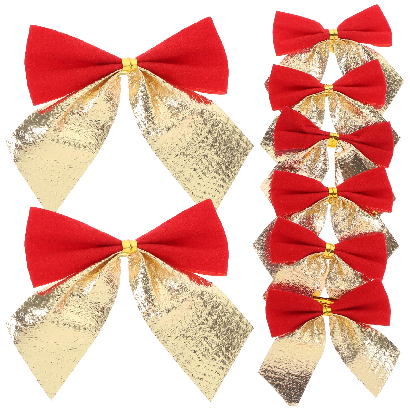 

120 Pcs Christmas Bow Red Tree Hanging nament Crafts Decorations Indoor Flocking Cloth Xmas Festive Holiday DIY