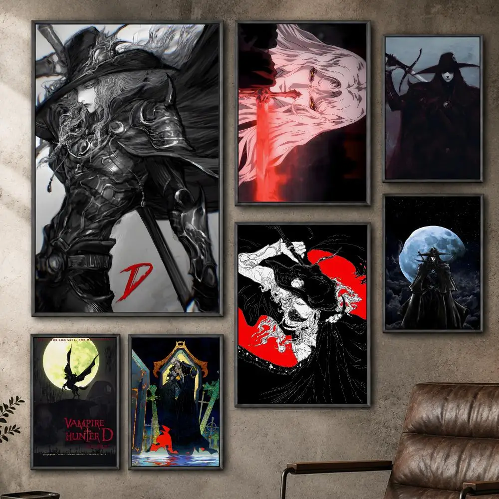 Anime Vampire Hunter D Gothic Horror Classic Retro Poster  PP Self Adhesive Home Garage Dorm Bar Wall Decor Aesthetic Retro Gift
