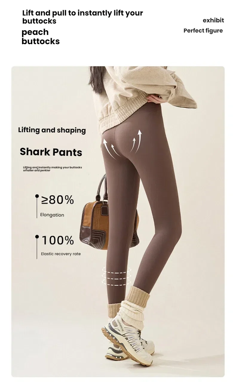Women Winter New Thermal Fleece Lined Leggings Outdoor Wear Thickened Plush Warm Pants M399