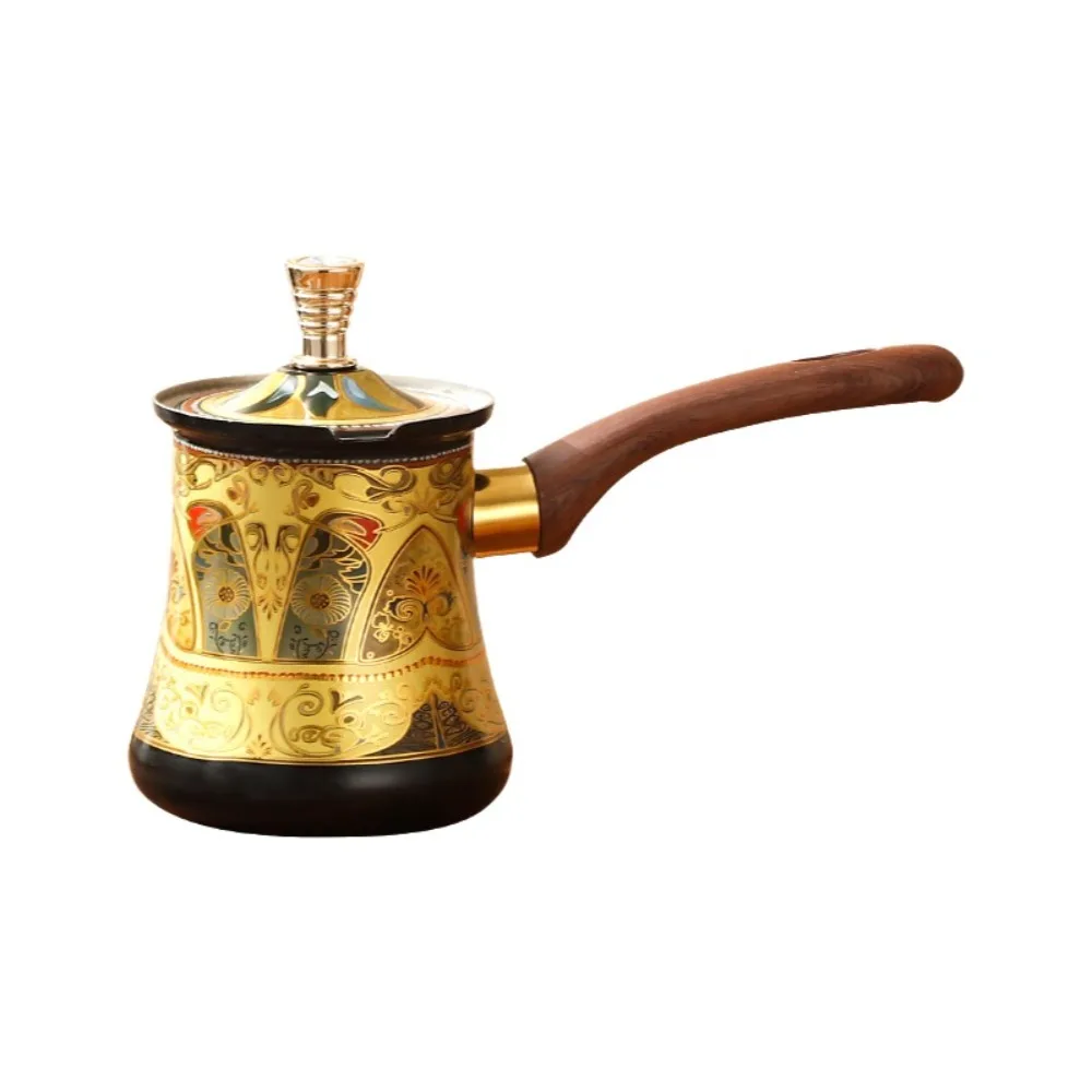Stainless Steel Turkish Coffee Pot Long Handle 350/550/720ml Milk Tea Pot Luxury Portable Chocolate Melting Pot Kitchen Use