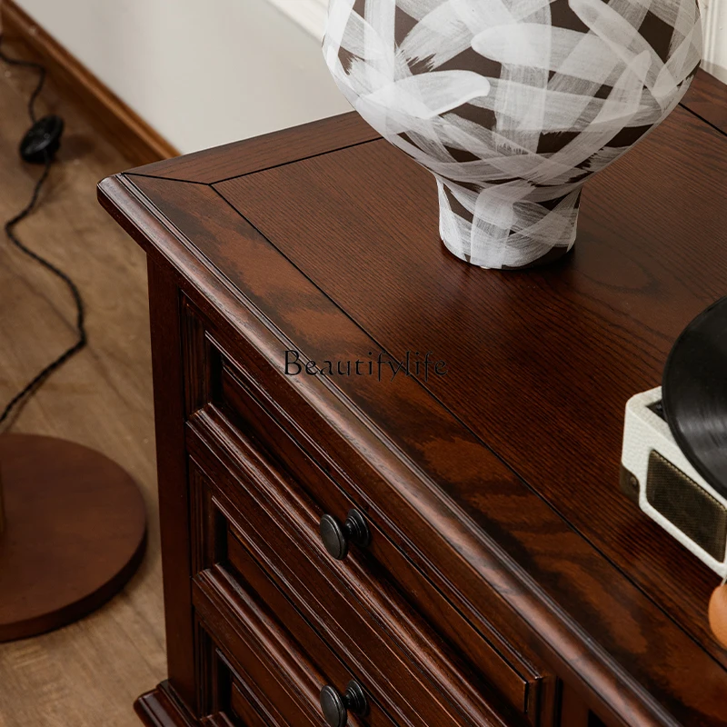 خزانة تلفزيون أمريكية من الخشب الصلب بالكامل، خزانة خشبية صلبة لغرفة المعيشة في الريف الأمريكي #5