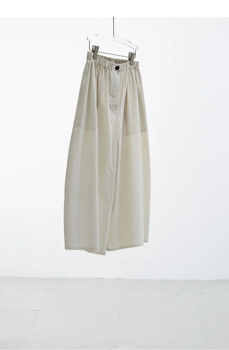 Plus-Size Summer A-Line Women's Wide-Leg Pants, Loose Thin Cropped Pants, Casual Carrot Pants