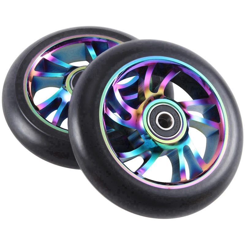 4Pcs 110 Mm Colorful Aluminium Stunt Scooter Wheels Aluminum Scooter Wheel Scooter Accessories