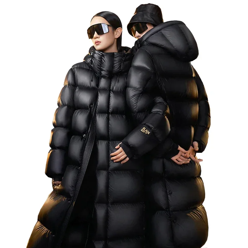 Goose Down Coat Women Luxury Designer Men Long Down Jacket 2025 Winter New Fashion Hooded Thickened Puffer Jacket Man Clothes