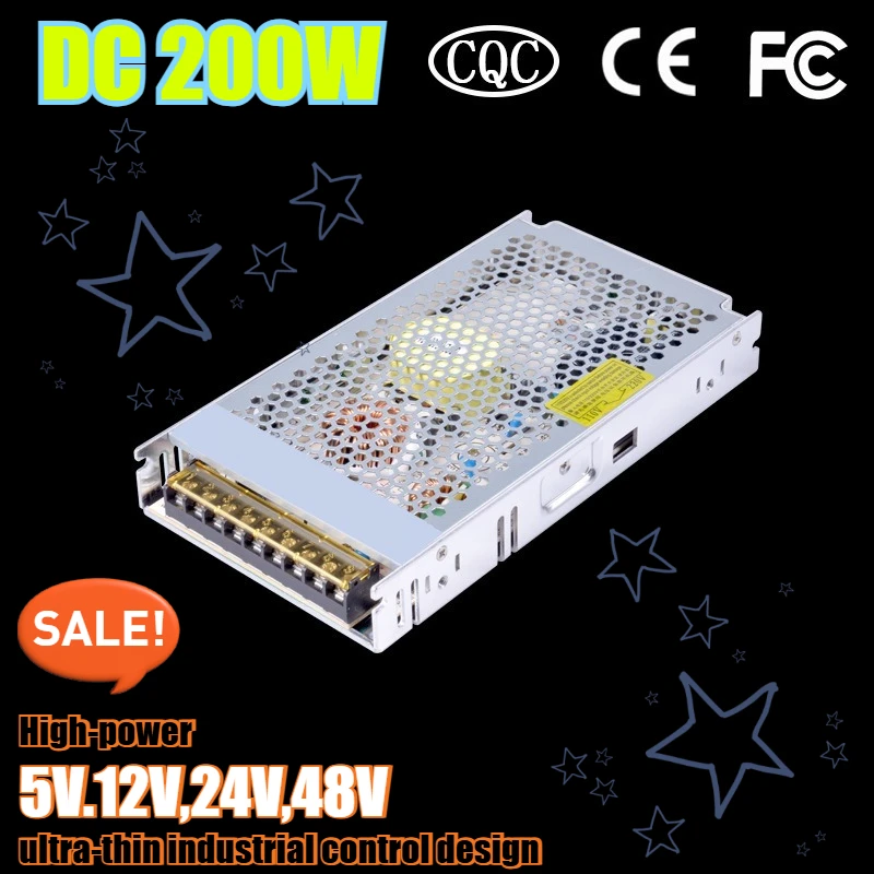

200W 12V DC Single-output Power Supply for Printers and Vending Machines,High-power