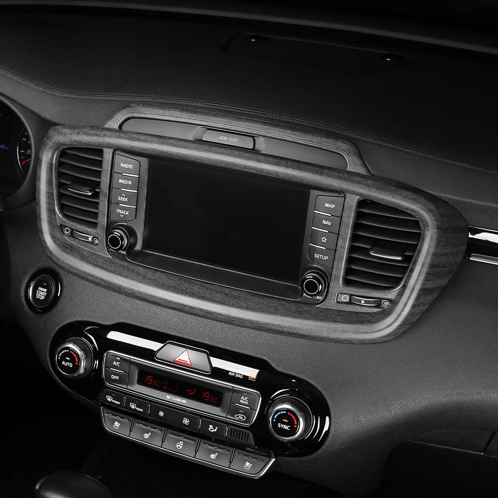 Für Kia Sorento 2014-2020 Carbon-Faser Mittelkonsole Lüftungsabdeckung Instrumententafel-Verkleidung Auto-Innendekor Zubehör LHD – Detail 10