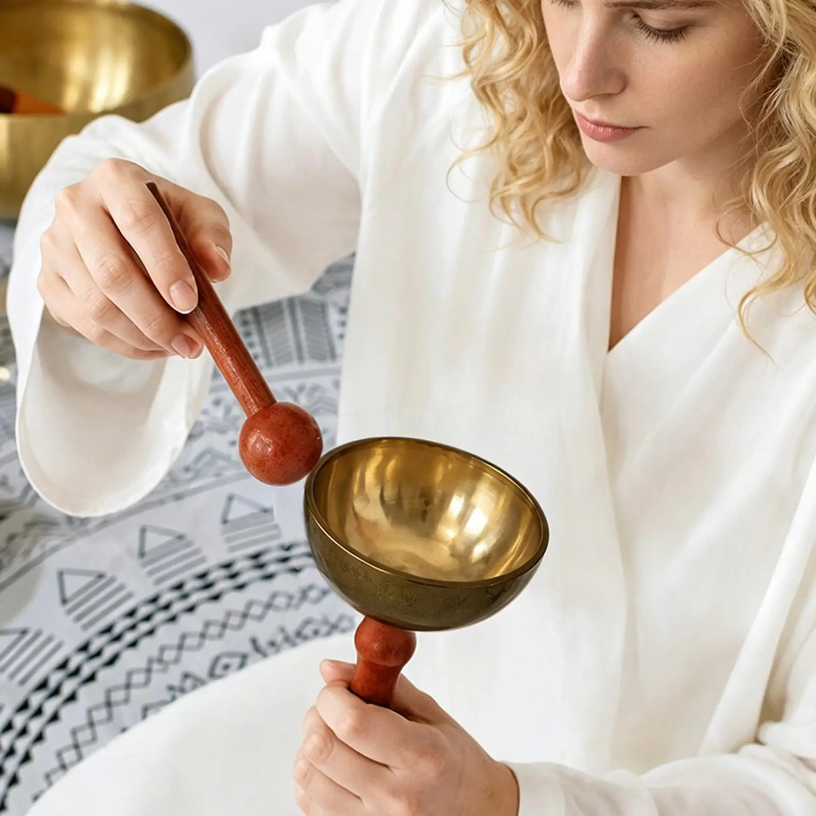 Ensemble de bols chantants tibétains pour la méditation, avec marteau, pour le yoga, la relaxation, la prière, la pleine conscience, les débutants, les hommes, les femmes, la maison, la chambre