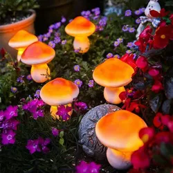 LED Solar String Light Outdoor IP65 Waterproof Mushroom Lights Fairy Light Garland for Garden Patio Pathway Landscape Decoration