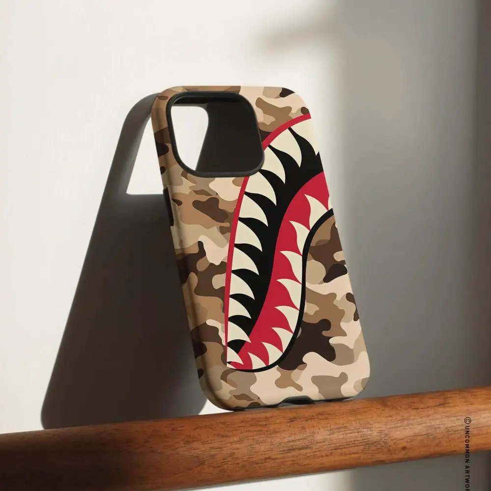 Чехол для телефона Sandshark B-Bape для Samsung Galaxy S25 24 23 22 Ultra Plus A56 36 26, глянцевый HD двухслойный твердый корпус