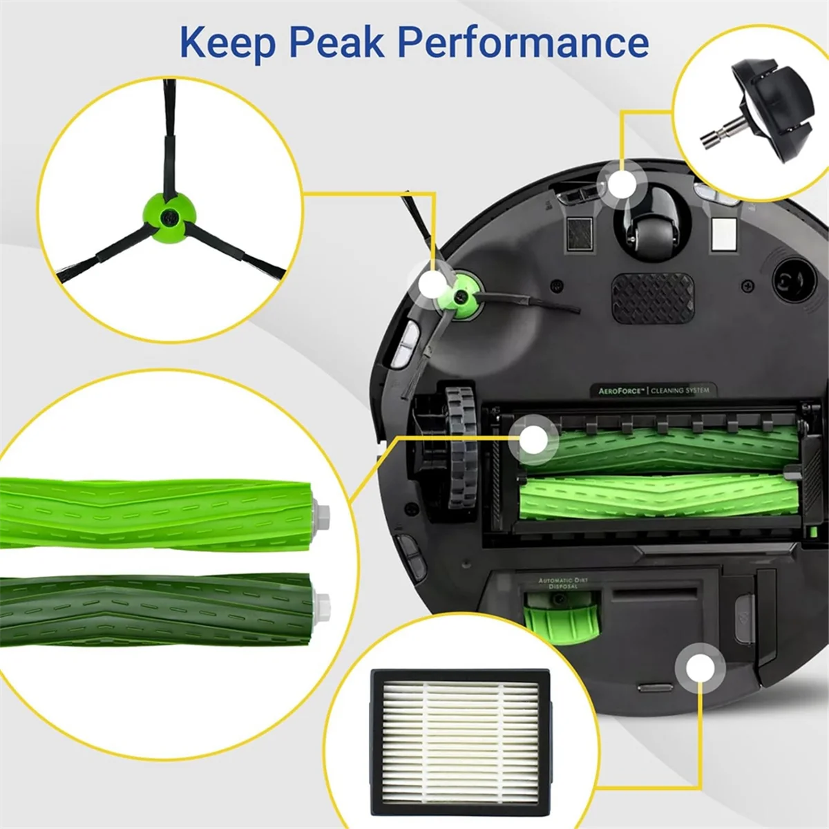 BABQ For IRobot Roomba J Series J5 J5+ J6 J6+ J7 J7+ J8 J8+ J9 J9+ Robotic Vacuum Cleaner Filter Brushes Accessories