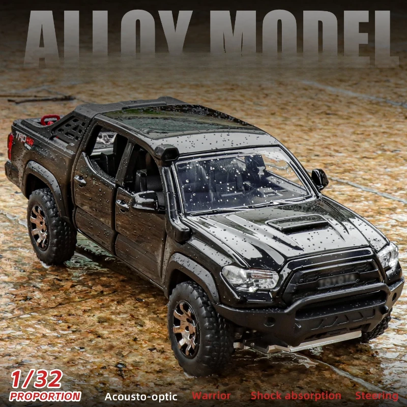 

Моделирование масштаба 1:32, модель пикапа Toyota Tacoma, внедорожник со звуком и светом, коллекция игрушечных автомобилей, коллекция орнаментов, миниатюрная