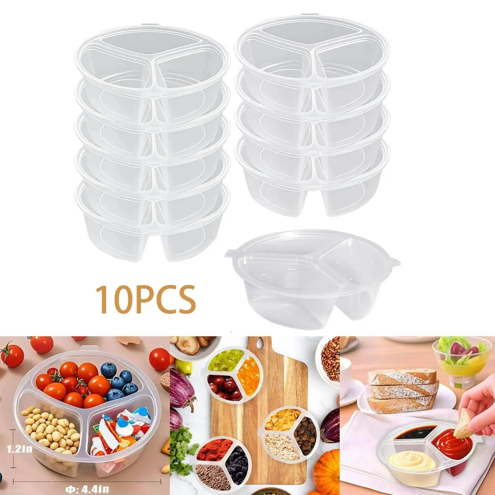 

10Pcs Snack Containers with Lids Snack Box for Portion Control Dips Sampling