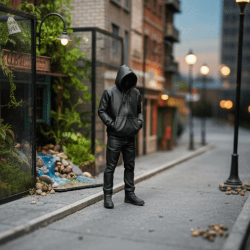 Desk Ornaments 3D Printed Streetwear Style Figurine Unique Natural Pose Punk Hoodie Statue Home Decor Crafts Gifts