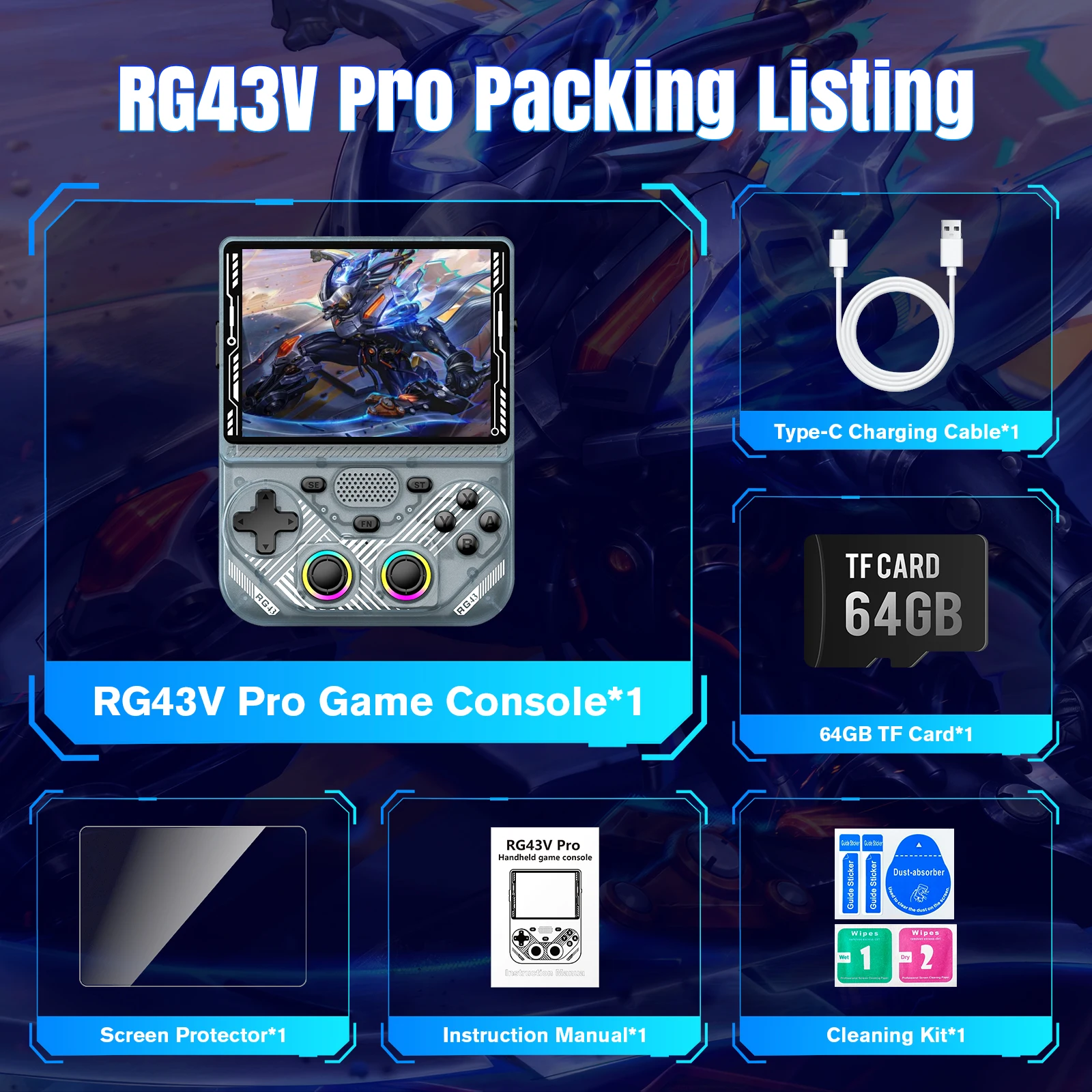 AISLPC RG43V PRO Handheld Game Console 4.3