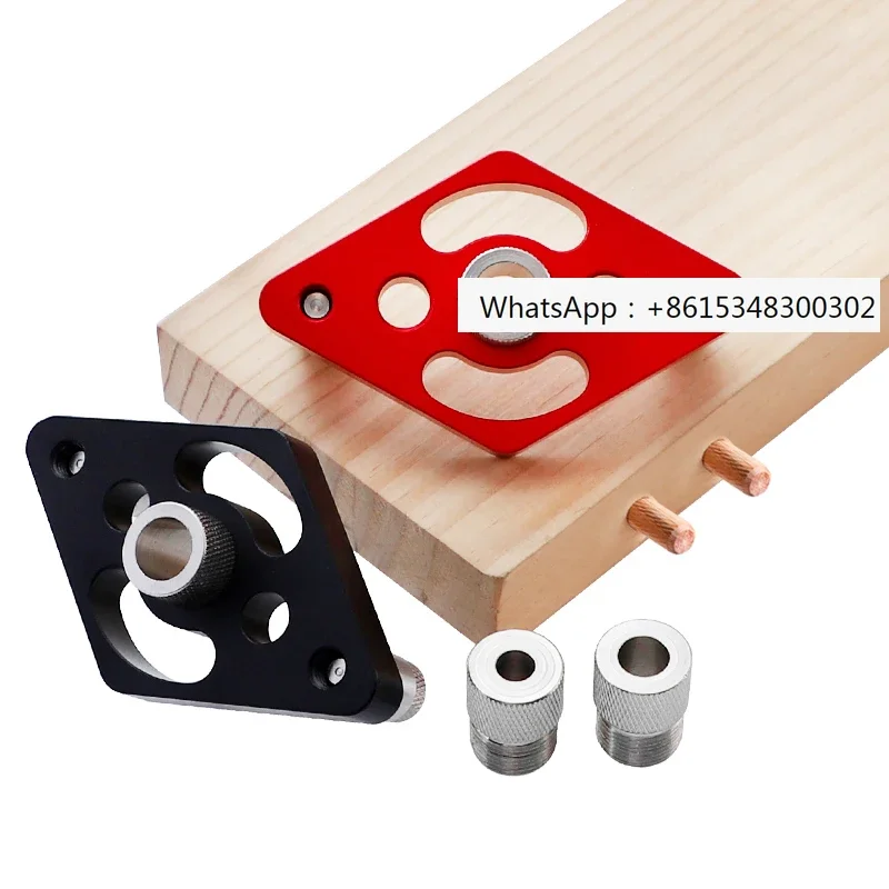 Woodworking straight hole drilling locator, aluminum alloy round wood tenon drilling machine, round wood pin assembly board DIY