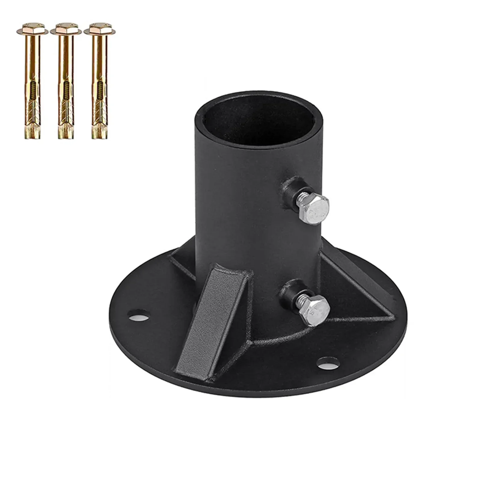 

Parts Floor Flange Fence Pole 2" Base Accessories Black Fence Post Fittings Heavy Duty Replacement High Quality
