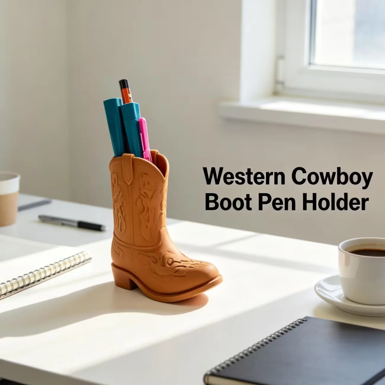 Western Cowboy Boot Pen Holder Western Cowboy Style Home Desktop Storage Decoration Office Desktop Ornaments