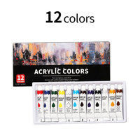 Acrylic Paints Set - 12/24 Colors 6ml Art Painting Kit Supplies for Wood, Canvas, Fabric, Rock, Glass - Non-Toxic Acrylic Paint