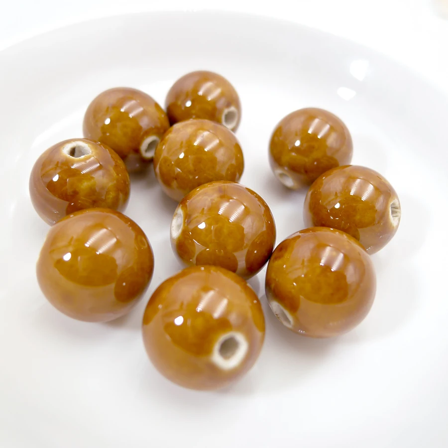 16# 10pcs Big unique Ceramic beads not silicone porcelain bead for jewelry making 16mm  #A101B