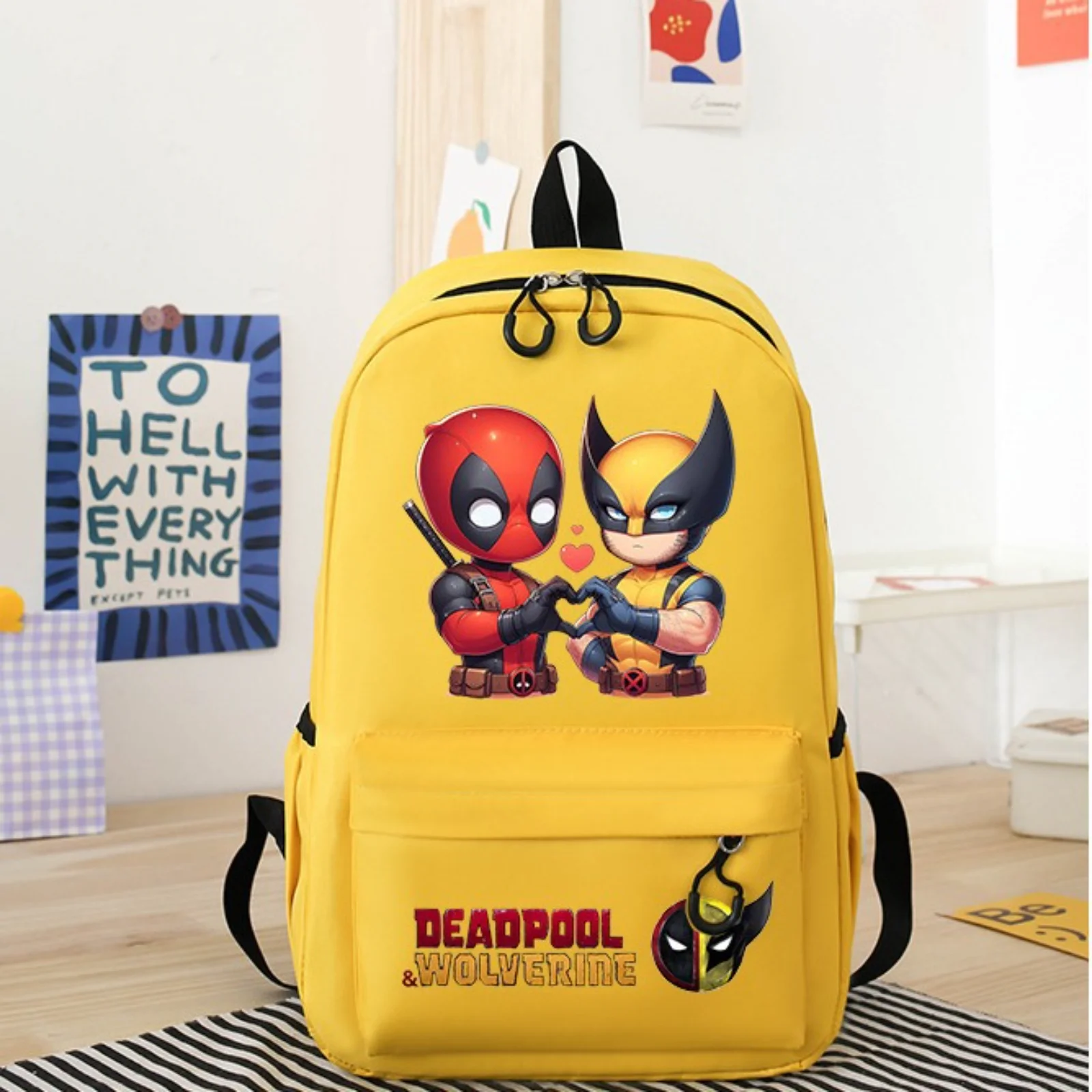 Deadpool & Wolverine Backpack Oxford Cloth Cartoon Boy Student Teen Kids Packet Comfortable Waterproof Bookbag Cute Cosplay Gift