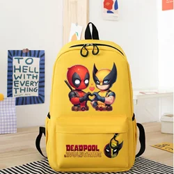 Deadpool & Vielfraß Rucksack Oxford Stoff Cartoon Junge Student Teen Kinder Paket bequeme wasserdichte Bücher tasche niedlichen Cosplay Geschenk