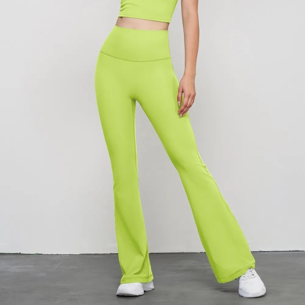 

Спортивные расклешенные брюки с высокой талией для спортзала, широкие эластичные брюки для йоги, дышащие брюки для фитнеса с подъемом бедер, упражнения