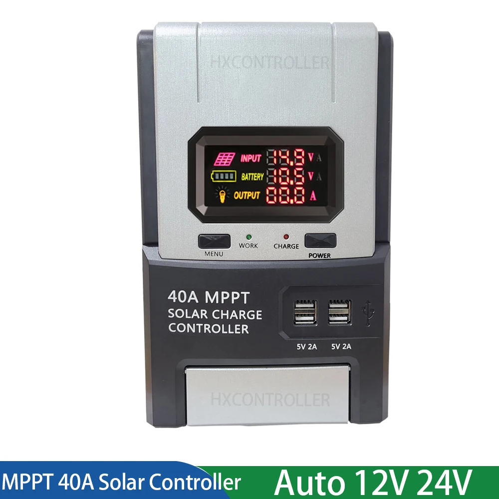 

MPPT 40A 60A Solar Charge Controller 12V 24V Booster PV Charging Controller RS485 Max 50VDC For 100W 200W 300W 400W Solar Panel