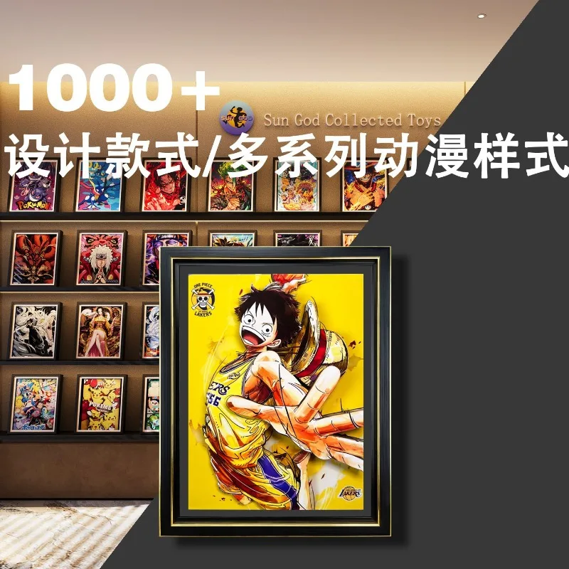 

3D трехмерная фоторамка живопись анимация цельная баскетбольная команда Луффи бумажная скульптура подарочная коллекция ручной работы