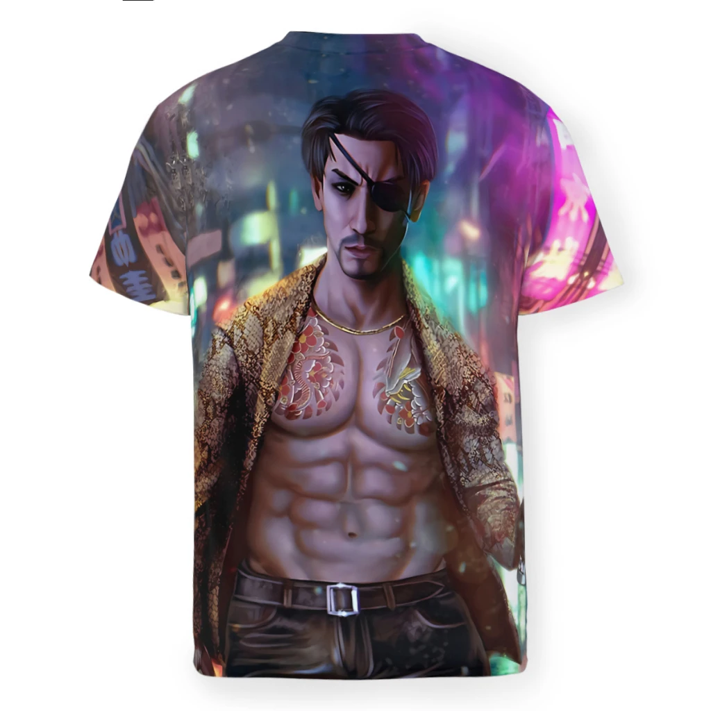 Yakuza Polyester TShirt for Men Majima Goro Soft Casual Thin T Shirt High Quality Fluffy