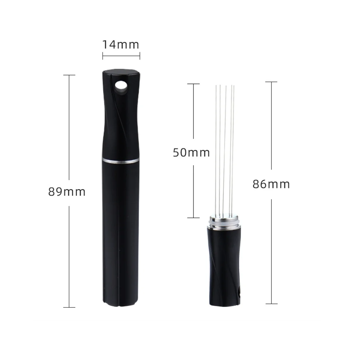 Outil de distribution d'espresso avec support, agitateur à café expresso, poignée, 5 grains grossiers, noir