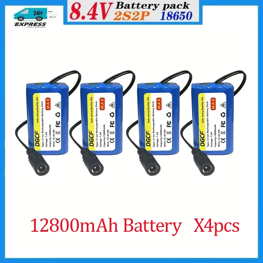 Bait Boat Battery 7.4V Lithium Battery Suitable for T188 T888 2011-5 Remote Control Boat Remote Control Toys 2S2P 12800mah