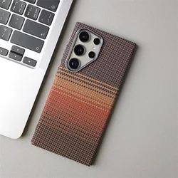 For Samsung S25Ultra Luxury Carbon Fiber Kevlar Magnetic Phone Case For Samsung Galaxy S24 S23 Ultra Anti Shock Protective Cover