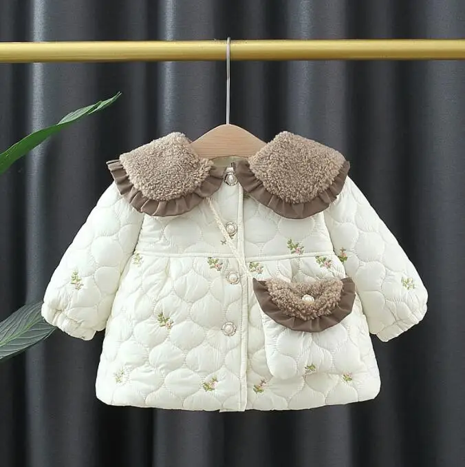 New Winter Newborn Baby Girl Coat Cute Jacket For Girls Cotton Padded Clothes Kids Thicken Outerwear 1-4 Years