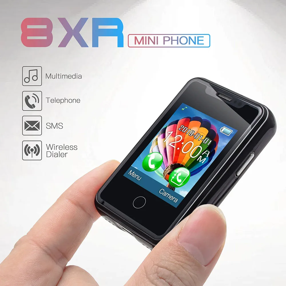 8XR Super Mini Smartphone 1.77inches Touch Display 2G GSM Mobile Phone Wireless Dialer Small Phone SMS Multimedia CellPhone