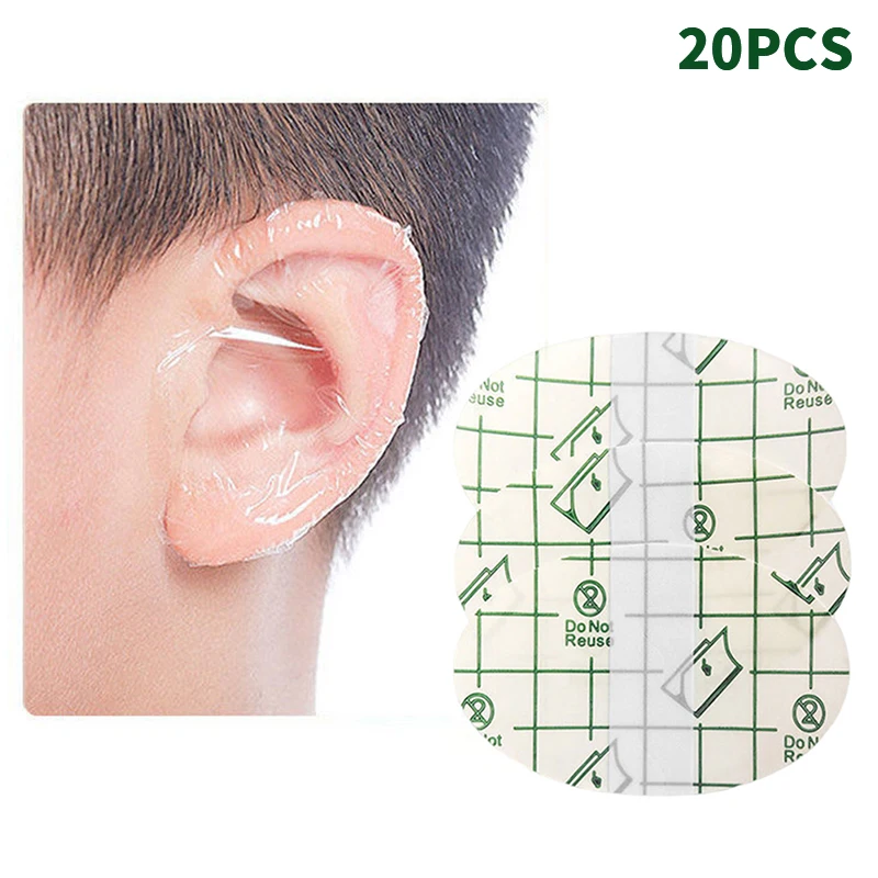 20pcs Plastic Waterproof Ear Protector For Baby Swimming Cover Caps Salon Hairdressing Dye Shield Protection Shower Cap Tool