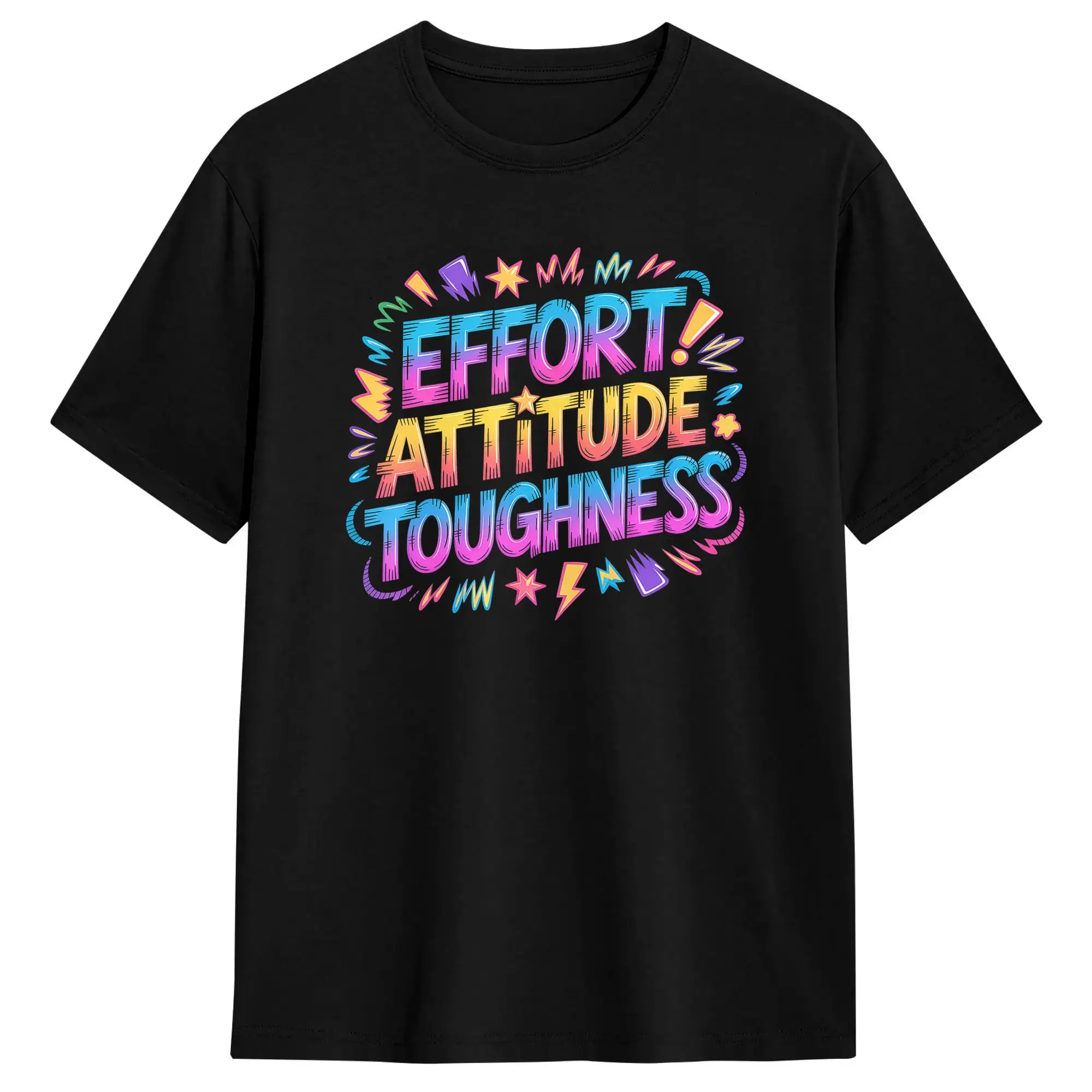 Effort Attitude Toughness Mindset Determination T Shirt Beach  Cotton T Shirts For Men Harajuku Custom DIY Tee Shirt  Retro Tee