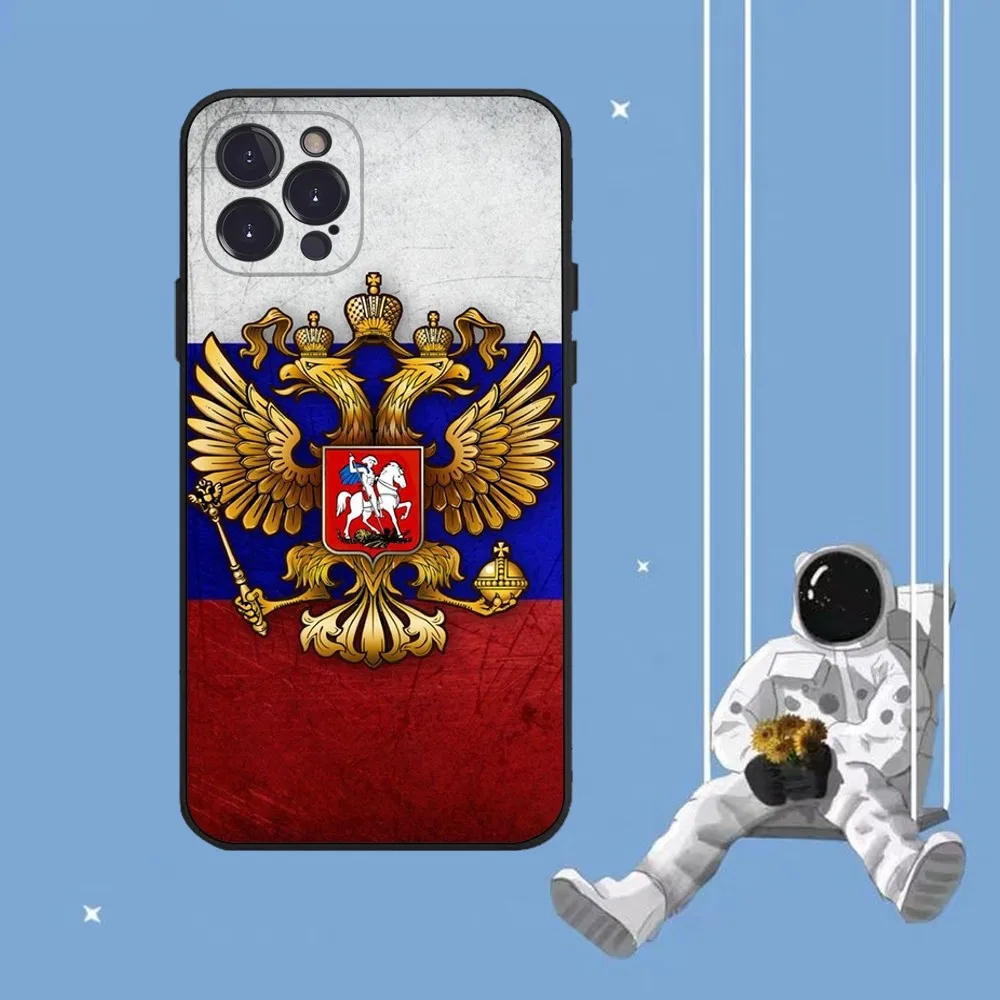 Russia Coat Of Arms Eagle Flag Phone Case For iPhone 14 11 12 13 Mini Pro XS Max Cover 6 7 8 Plus X XR SE 2020 Funda Shell