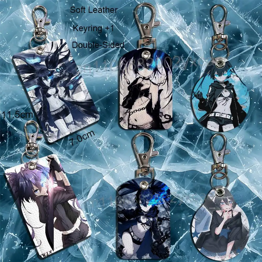 

BRS Hand-drawn Black Rock Shooter Cartoon Singer Anime Card Keychain Fashion Pendant Bag ID Door Card Holder Bus Card Cute Adult