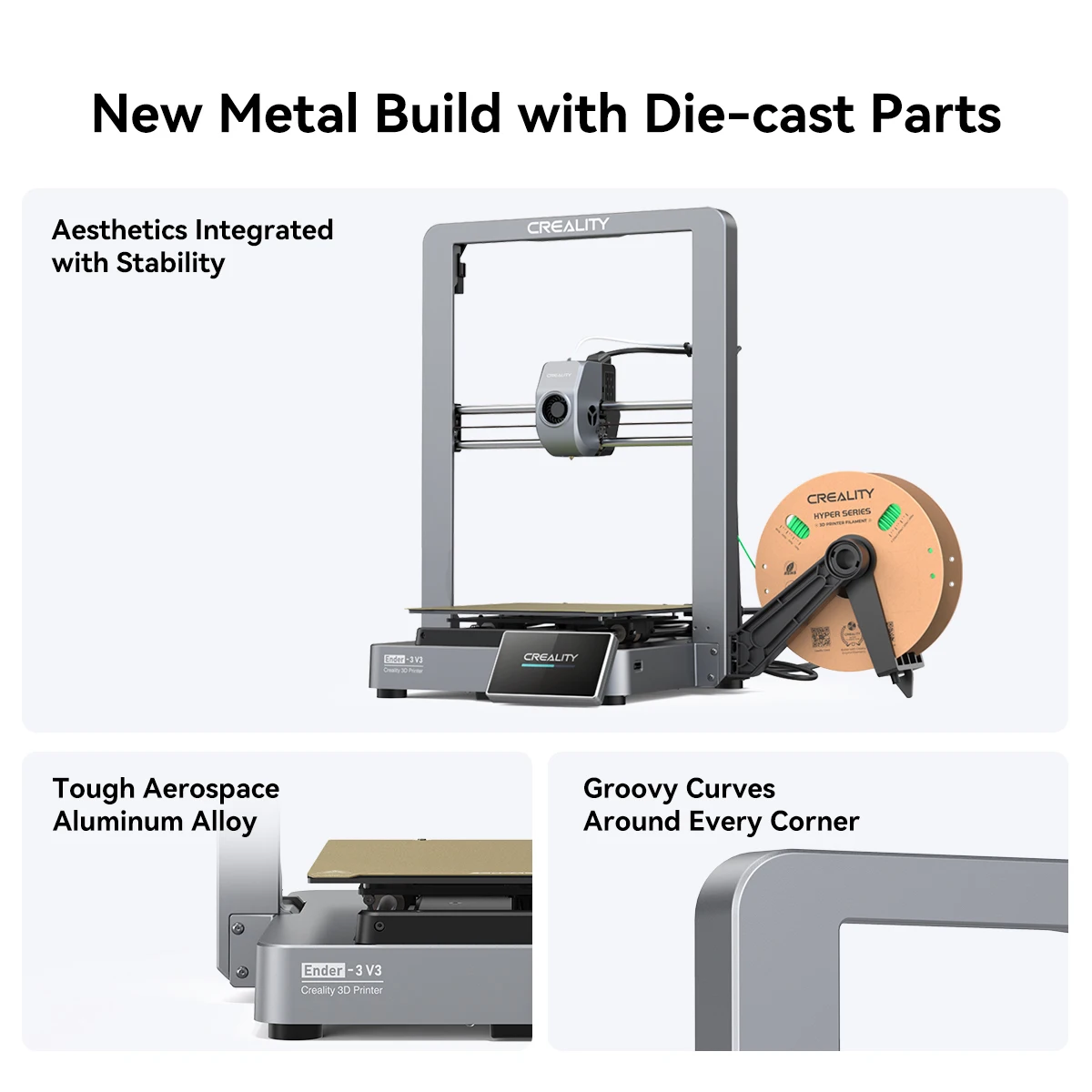 Imagem -06 - Creality-impressora de Nivelamento Automático Ender3 Corexz Extrusora Direta Dupla Estável Construção Toda em Metal Auto-verificação 600 mm Velocidade s Ender-3