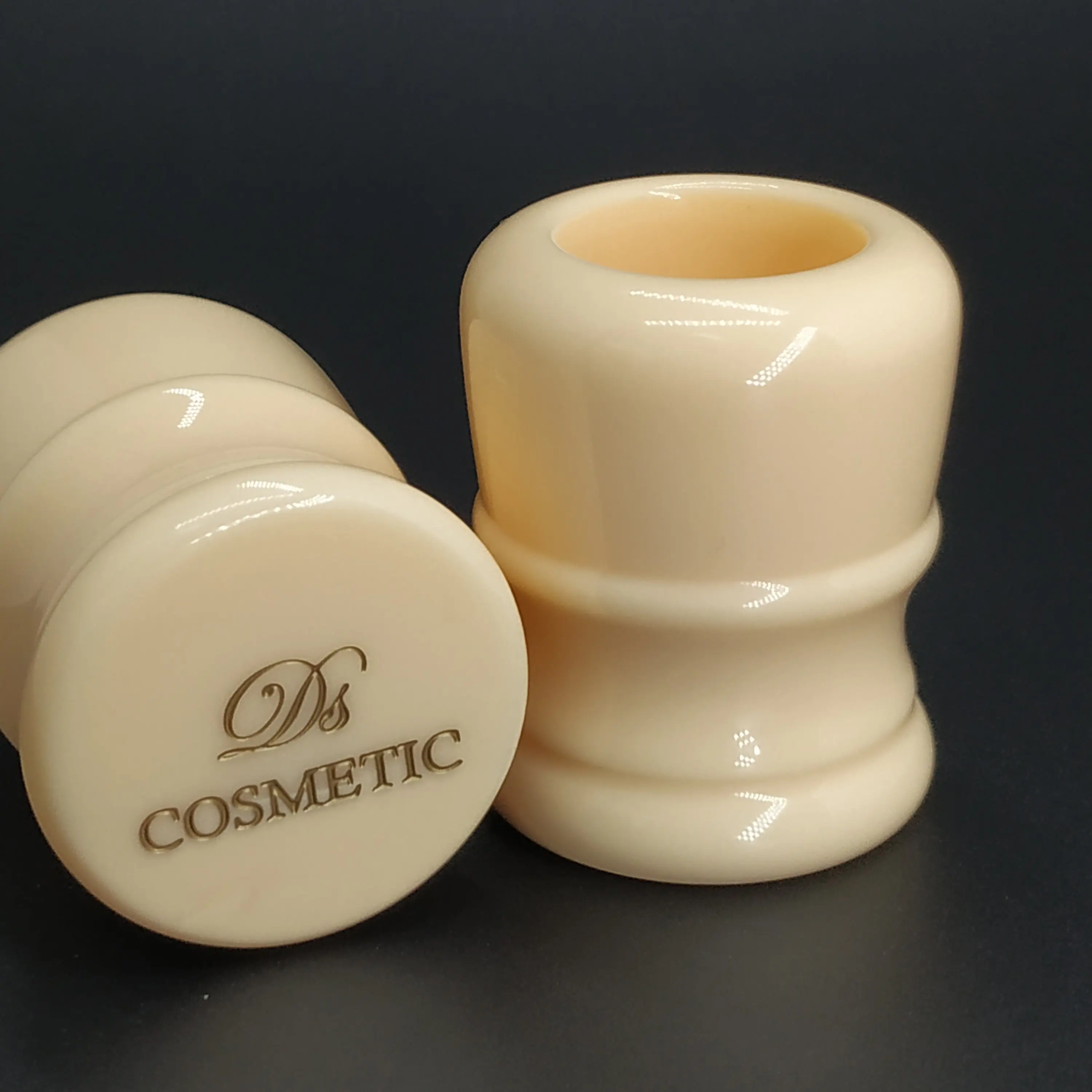 DScosmetic 22mm Ivory Resin Shaving Brush Handle Fit for Badger Hair Knots Synthetic Hair Knot Brush