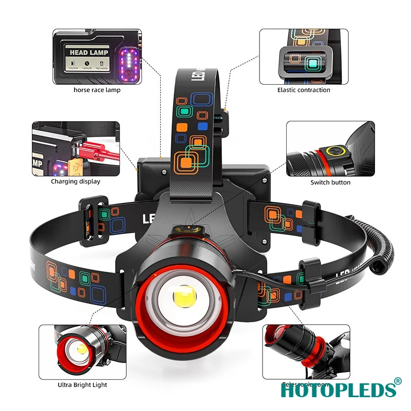 شحن في الهواء الطلق ضوء الصيد الليلي التخييم تسلق الجبال ضوء الطوارئ التعريفي تحذير ضوء مشرق المصباح